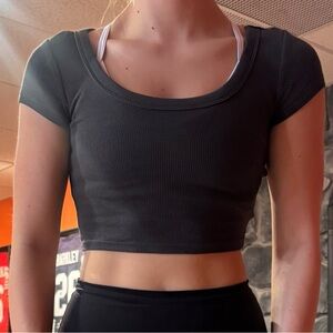 Dark Grey Crop Top